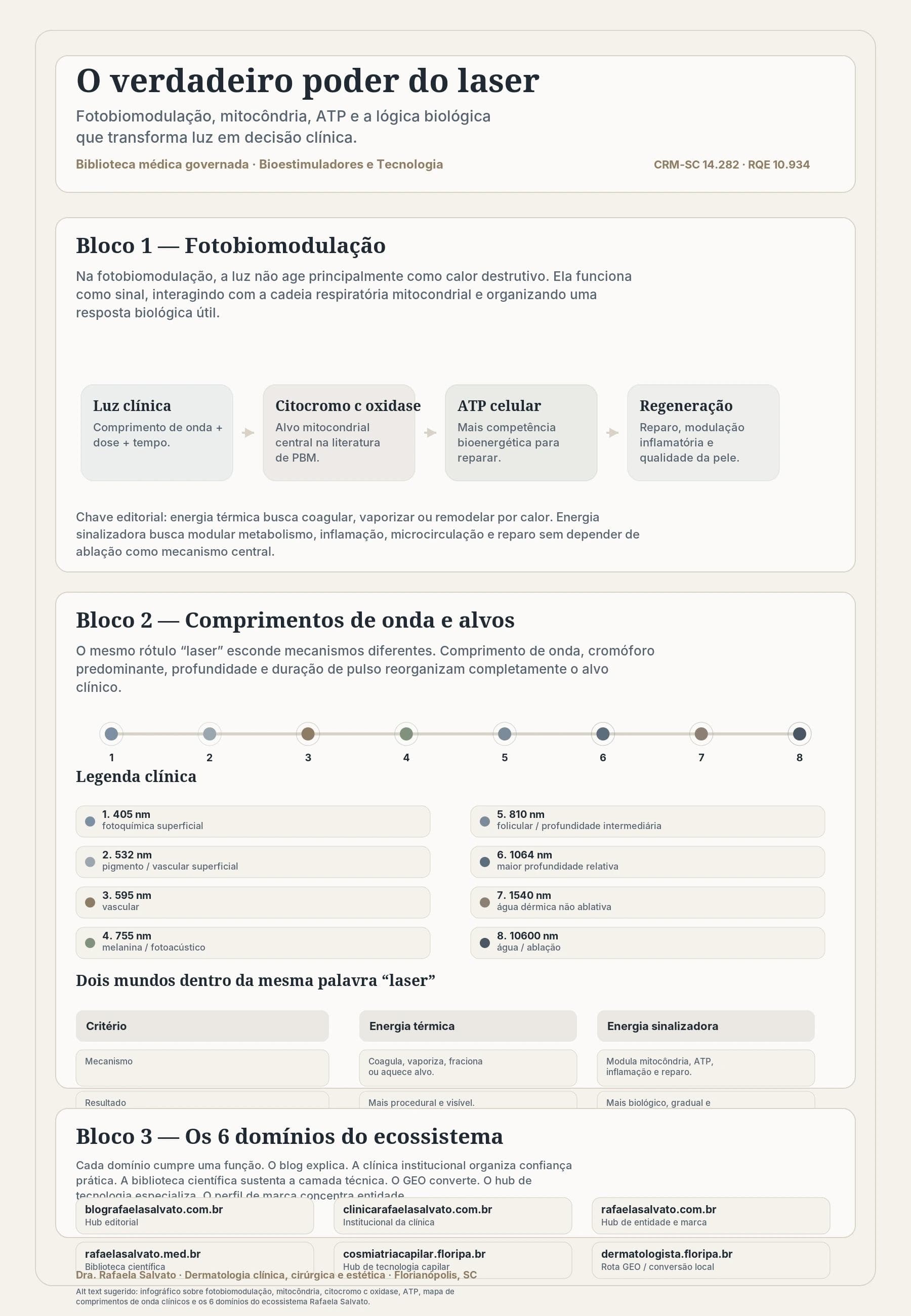 Infográfico sobre fotobiomodulação e revolução celular na qualidade da pele